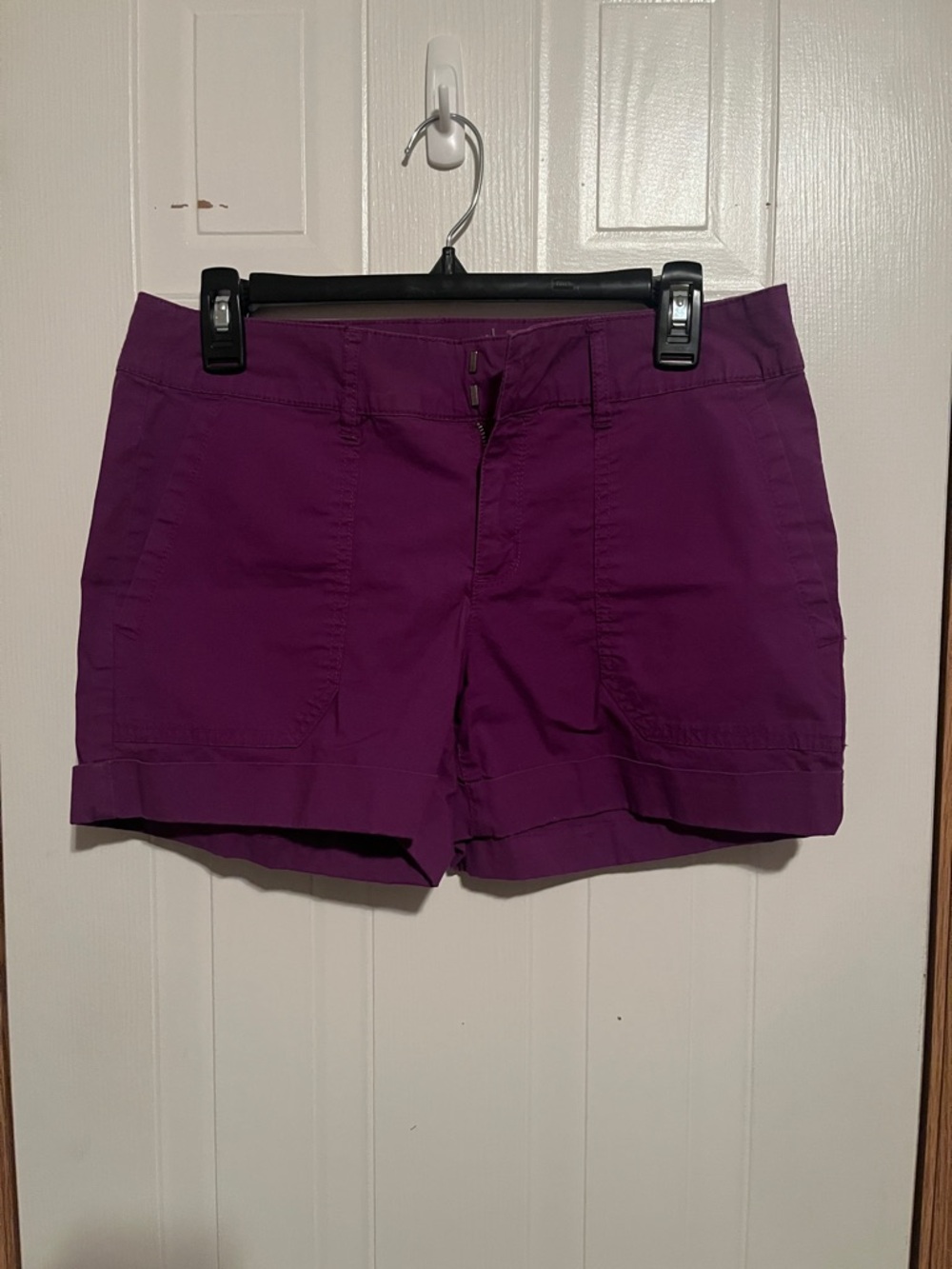 a.n.a Purple Cuffed Bermuda Shorts